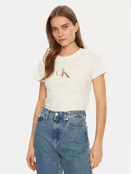 Облегающая футболка Gradient J20J224982 Calvin Klein Jeans, экрю