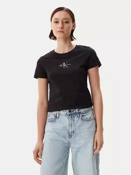 Облегающая футболка Gradient Monologo J20J225252 Calvin Klein Jeans, черный