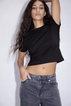 Облегающая футболка H&M, черный