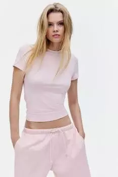 Облегающая футболка H&M, розовый