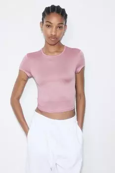 Облегающая футболка H&M, розовый
