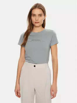 Облегающая футболка Institutional Graphic J20J224990 Calvin Klein Jeans, серый