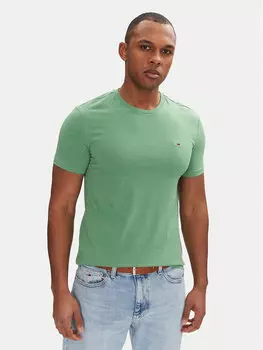 Облегающая футболка Jaspe DM0DM20363 Tommy Jeans, зеленый