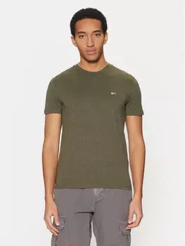 Облегающая футболка Jaspe DM0DM20363 Tommy Jeans, зеленый