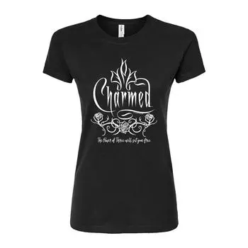 Облегающая футболка Juniors' Charmed Roses Licensed Character, черный