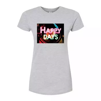 Облегающая футболка Juniors' Happy Days Jukebox Licensed Character, серый