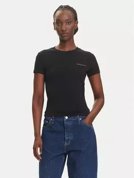 Облегающая футболка Linear DW0DW21164 Tommy Jeans, черный