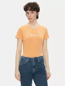Облегающая футболка New Virginia PL505202 Pepe Jeans, оранжевый