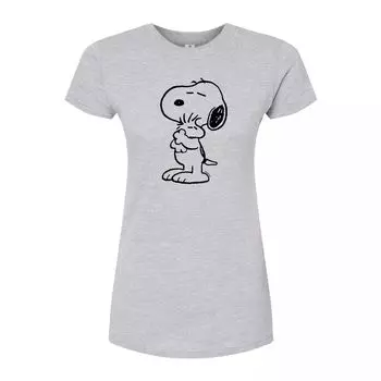 Облегающая футболка Peanuts Snoopy Woodstock для юниоров Licensed Character, серый