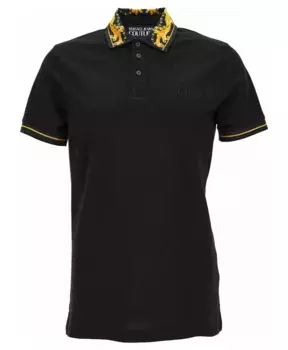 Облегающая футболка поло с небольшим логотипом Versace Jeans Couture, черный
