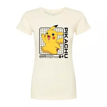 Облегающая футболка с изображением Pokmon Pikachu Stats для юниоров Licensed Character, бежевый