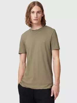 Облегающая футболка с коротким рукавом из органического хлопка AllSaints, хаки