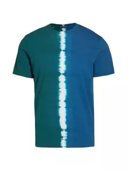 Облегающая футболка с круглым вырезом и принтом тай-дай Saks Fifth Avenue, зеленый