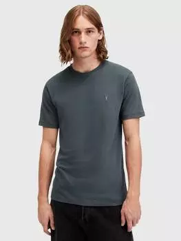 Облегающая футболка с круглым вырезом из органического хлопка brace AllSaints, цвет Potion Blue