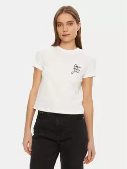 Облегающая футболка Script Institutional J20J224984 Calvin Klein Jeans, белый