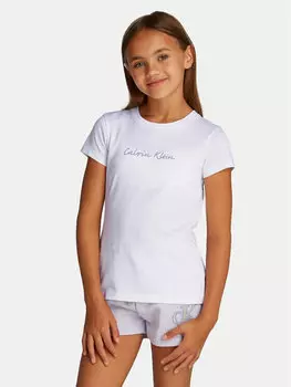 Облегающая футболка Script Logo IG0IG02857 Calvin Klein Jeans, белый