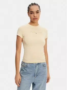 Облегающая футболка Tonal Linear DW0DW20315 Tommy Jeans, желтый