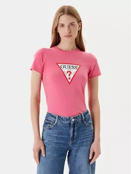 Облегающая футболка W4YI04 J1314 Guess Jeans, розовый