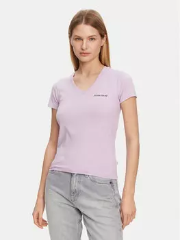 Облегающая футболка W4YI23 J1314 Guess Jeans, фиолетовый