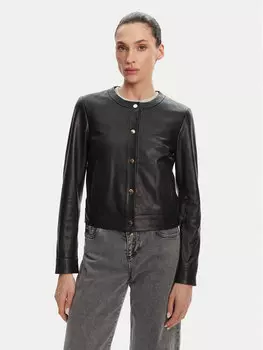 Облегающая кожаная куртка Marion Serge Pariente, черный