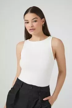 Облегающая майка из хлопковой смеси Forever 21, белый