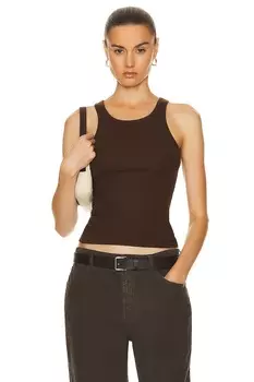 Облегающая майка с высоким воротником Eterne, цвет Chocolate