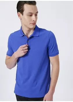 Облегающая однотонная мужская футболка цвета индиго с круглым вырезом Gmg Frenze