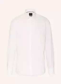 Облегающая рубашка level five с откидными манжетами Olymp, белый