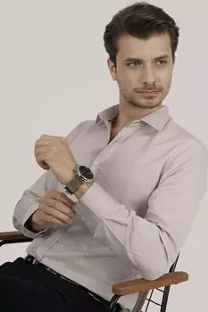 Облегающая рубашка Milk Coffee в подарочной упаковке Etikmen, бежевый