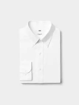 Облегающая рубашка на пуговицах Uniqlo, цвет 00 белый