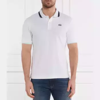 Облегающая рубашка-поло La Martina, белый