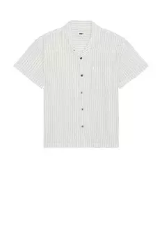 Облегающая рубашка с коротким рукавом в полоску Donnie Obey, white multi