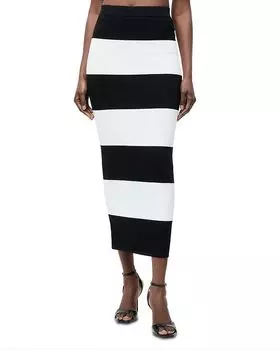 Облегающая трикотажная миди-юбка FRENCH CONNECTION, черный