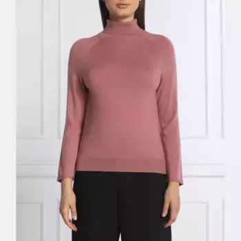Облегающая водолазка из шерсти розового цвета Marella, розовый