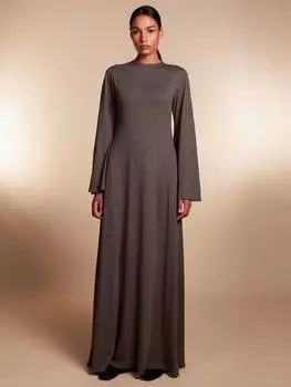 Облегающее и расклешенное макси-платье Aab, темно-серый