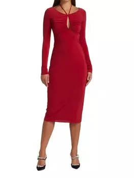 Облегающее миди-платье ember из стрейч-джерси Halston Garnet