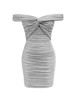 Облегающее мини-платье Dakota металлизированного трикотажа Dress The Population