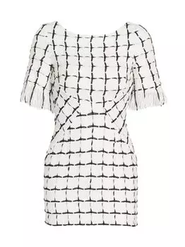 Облегающее мини-платье из плетеной ткани Frederick Anderson, черный