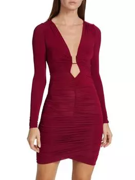 Облегающее мини-платье Jordana со сборками Isabel Marant, цвет Raspberry