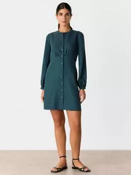 Облегающее мини-платье на пуговицах спереди Whistles, бирюзовый
