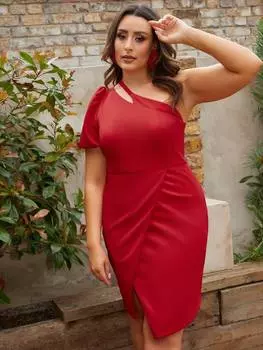 Облегающее мини-платье с пышным рукавом на одно плечо Chi Chi London, красный