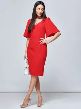 Облегающее мини-платье с расклешенными рукавами Jolie Moi Beverly, красное