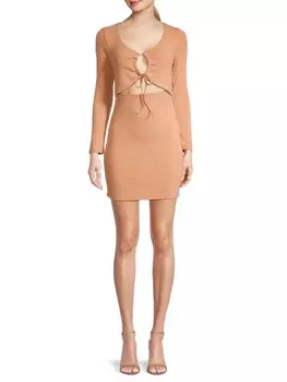 Облегающее мини-платье с вырезами apate Lucca Apricot