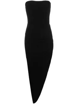 Облегающее платье асимметричного кроя Norma Kamali, черный