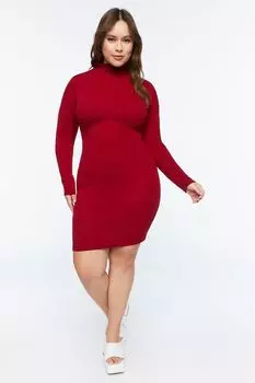 Облегающее платье больших размеров с воротником-стойкой Forever 21, красный