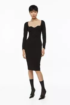 Облегающее платье H&M, черный