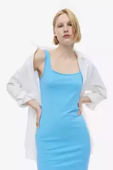 Облегающее платье из джерси H&M, синий