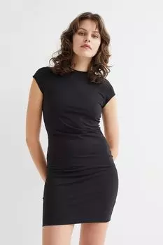 Облегающее платье из хлопка H&amp;M, черный