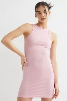 Облегающее платье из хлопка H&amp;M, светло-розовый