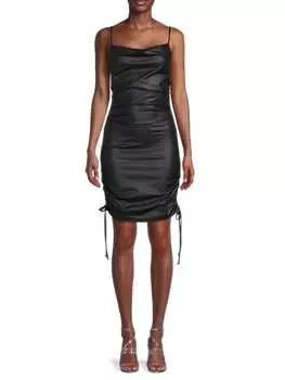 Облегающее платье из искусственной кожи с рюшами Renee C. Black